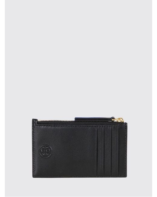 Tory Burch Gray Fleming Quilted Nappa Leather Card Holder