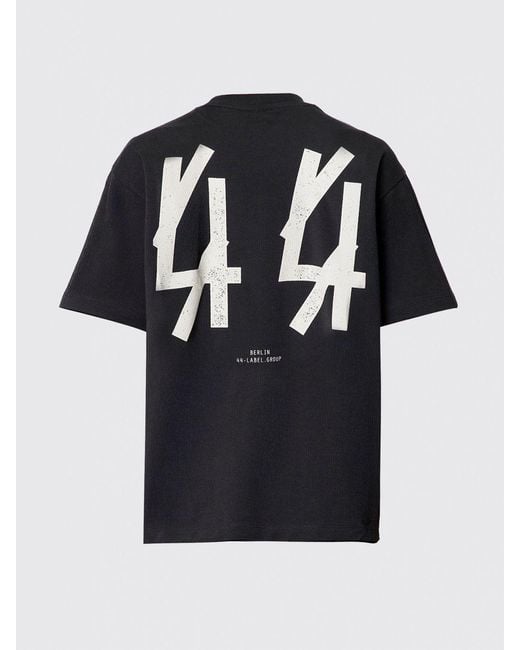44 Label Group Black Maxi Logo Cotton T-Shirt for men