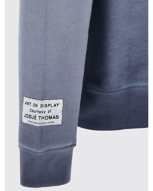 GALLERY DEPT. Blue Crewneck Cotton Sweatshirt With Contrasting Logo Print for men
