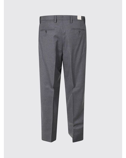 Briglia 1949 Gray Slim Fit Pleated Virgin Wool Tailored Trousers for men