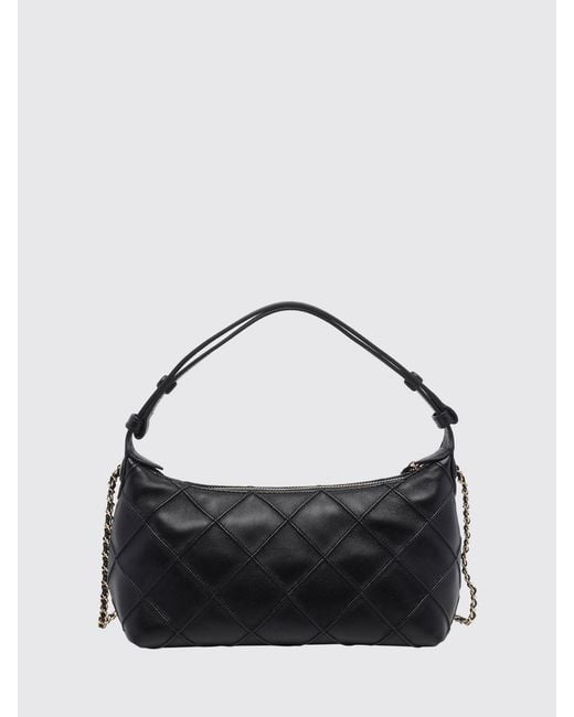 Tory Burch Black Fleming Mini Matelassé Leather Shoulder Bag With Double T Logo