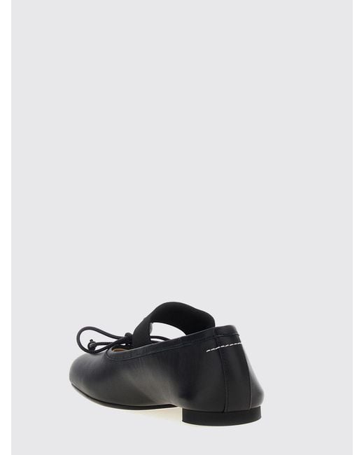 MM6 by Maison Margiela White Anatomic Tabi Mary Jane Ballerinas