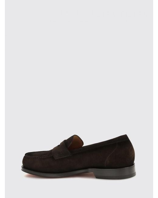 Santoni White Suede Loafers for men