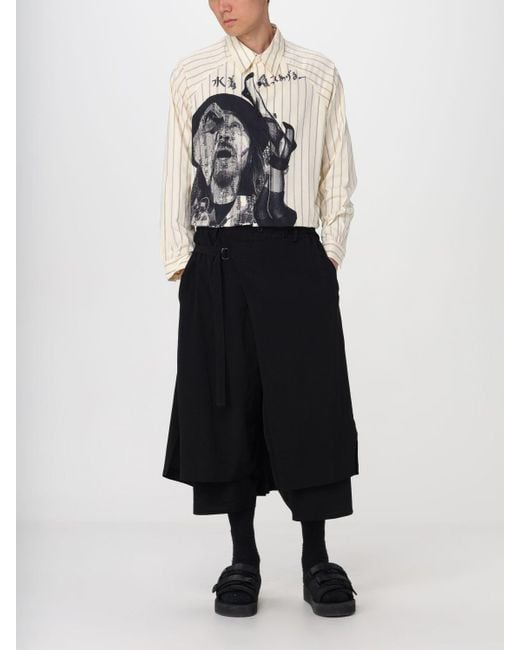 Camicia in cotone con stampa di Yohji Yamamoto in White da Uomo