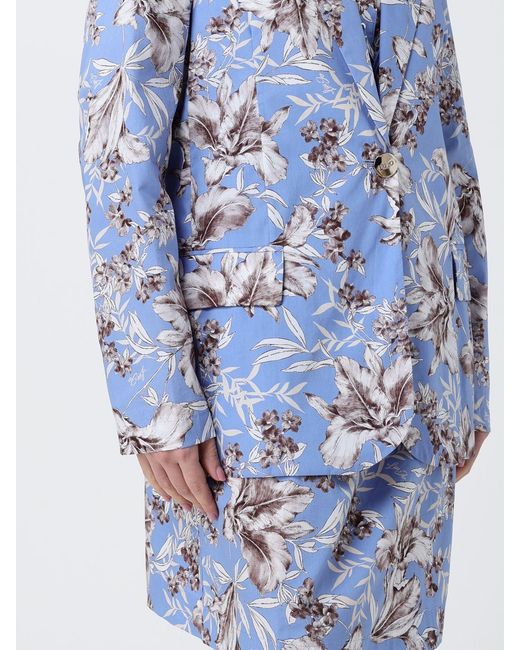Liu Jo Blue Floral Poplin Blazer