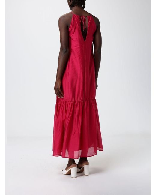 Liu Jo Red Muslin Midi Dress