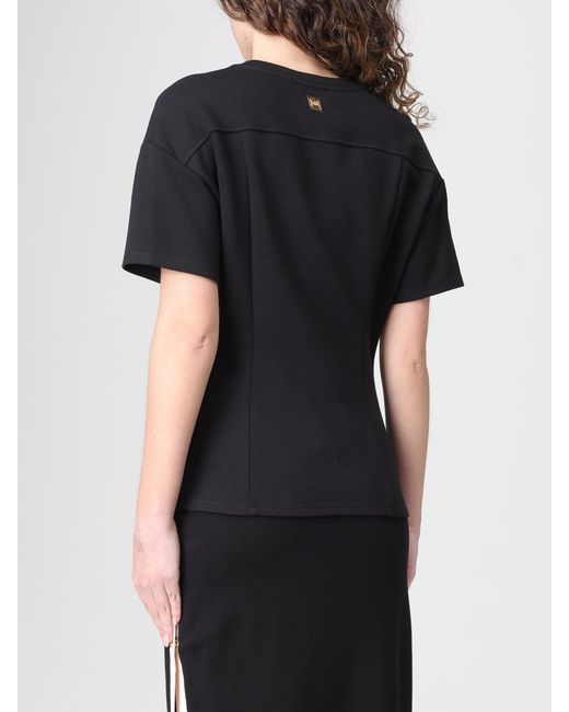 Elisabetta Franchi Black Cotton Blend Short Sleeve T-Shirts