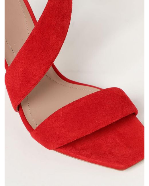 Sandalo Moneta in camoscio di Balmain in Red