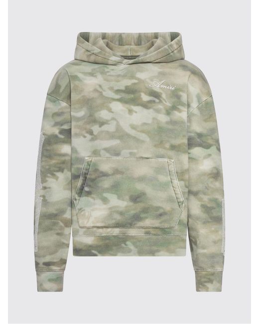 Amiri Gray Camouflage Cotton Hoodie for men