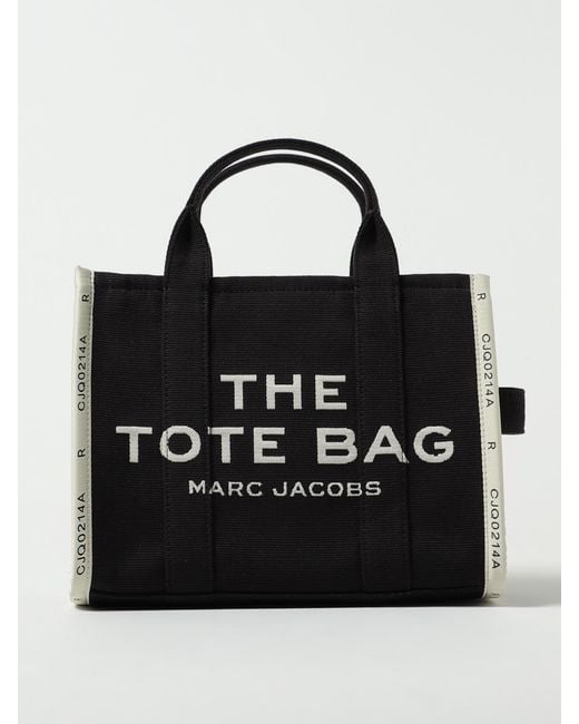 Marc Jacobs Black The Jacquard Medium Tote Bag In Canvas