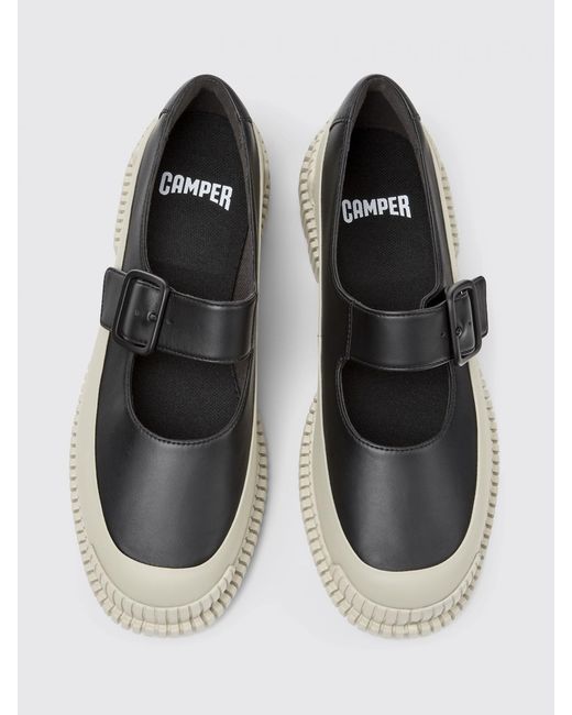 Camper White Pix Leather Loafers