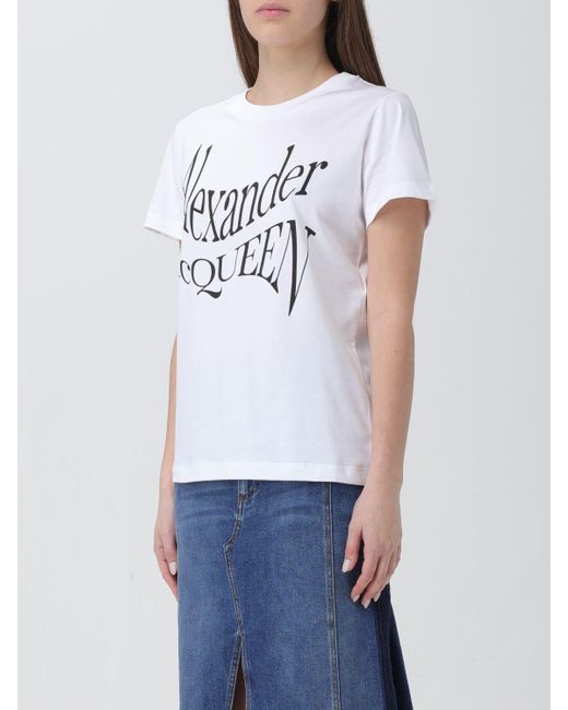 T-shirt con logo di Alexander McQueen in White