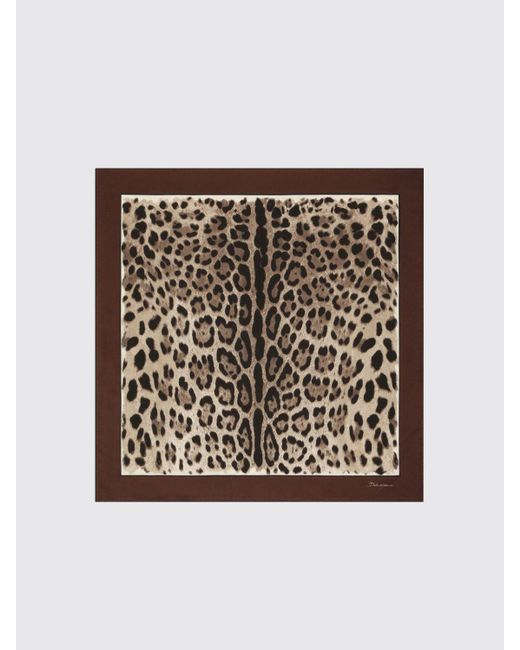 Dolce & Gabbana Multicolor Seidenschal mit Leoparden-Print