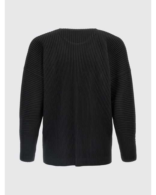 Homme Plissé Issey Miyake Black Jersey Crew Neck Pullover for men