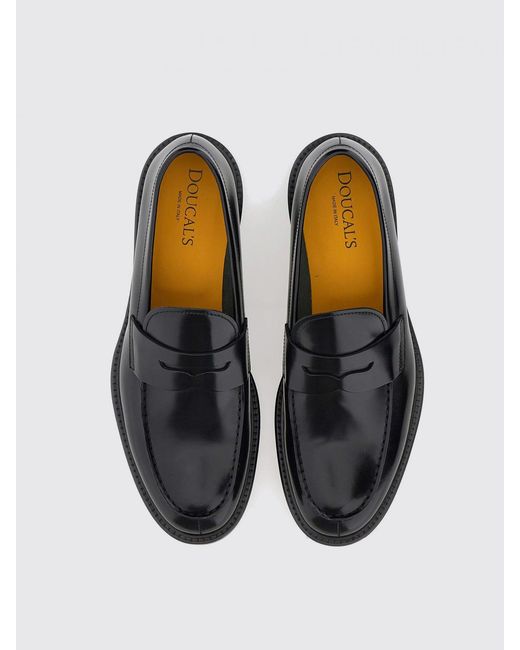 Doucal's White Brushed Leather Loafers for men
