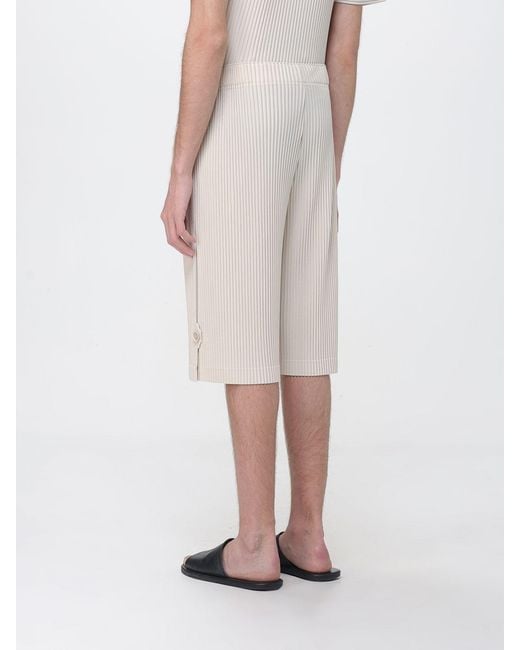 Homme Plissé Issey Miyake Natural Pleated Crepe Shorts for men