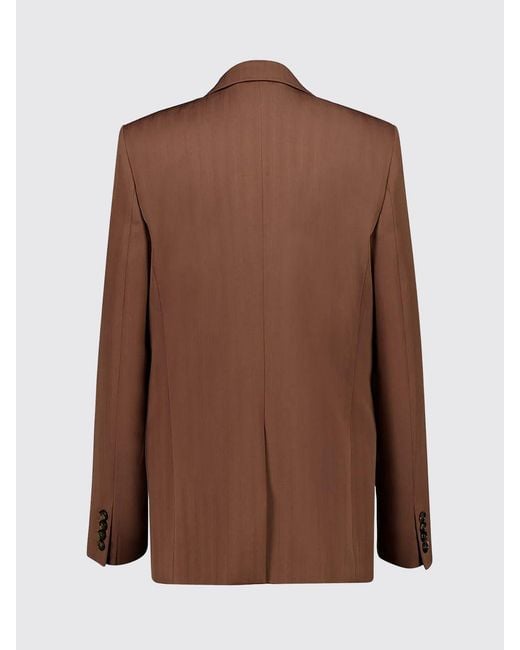 Stella McCartney Brown Double-Breasted Viscose Blazer