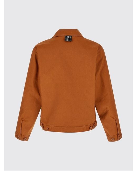 Undercover Orange Cotton-Blend Shirt Jacket With Zip Closure And Pockets for men