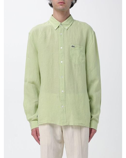 Lacoste Green Linen Shirt for men