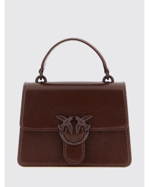 Pinko Brown Mini Love Bag One Top Handle Light