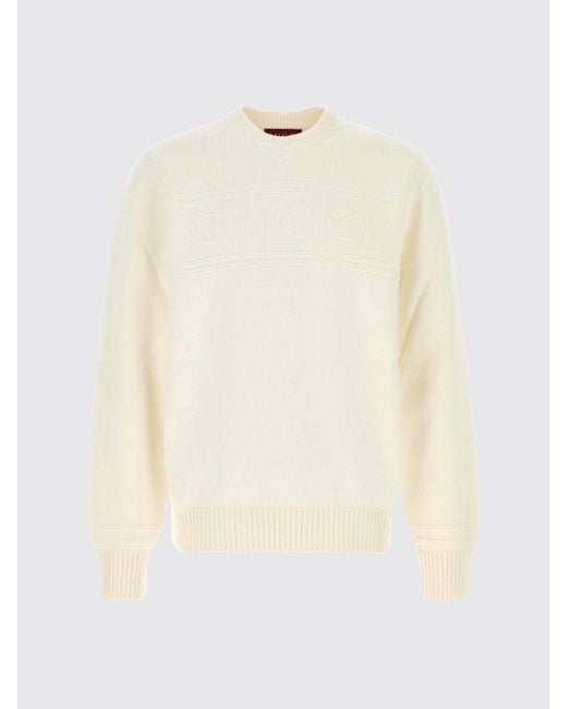 Gucci Rundhalspullover Aus Baumwolle Und Wolle in White für Herren