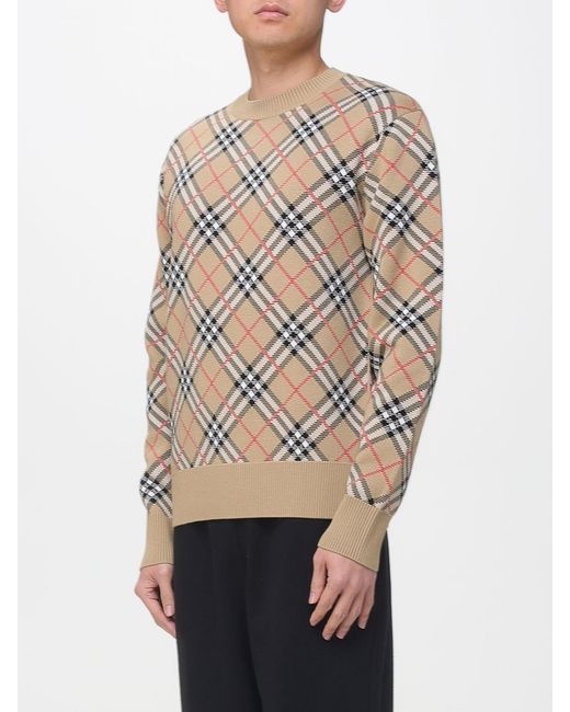 Burberry Gray Cotton And Wool Crew-Neck Pullover for men
