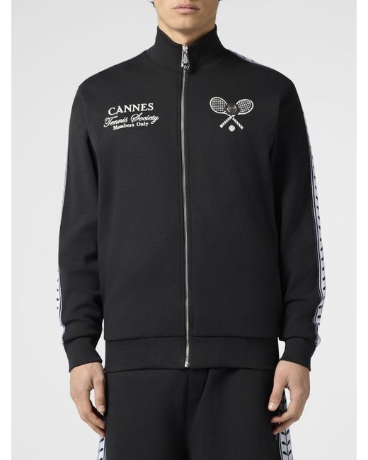 Philipp Plein Black Sporty Tennis Club Bomber Jacket for men
