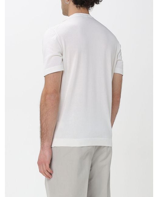 Drumohr White Superlight Cotton T-Shirt for men