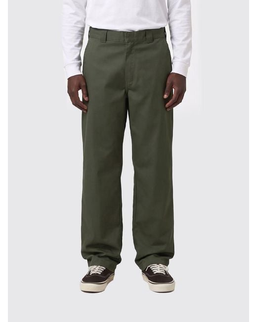 Carhartt Green Master Wide-Leg Cotton-Blend Pants With A Mid-Rise Waist for men