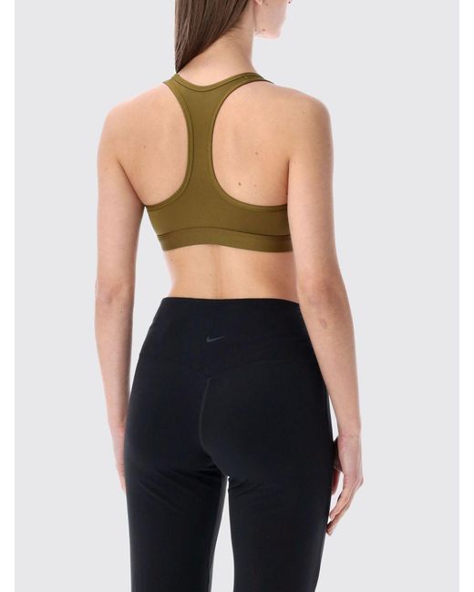 Nike Black Swoosh Stretch Technical Fabric Cropped Top