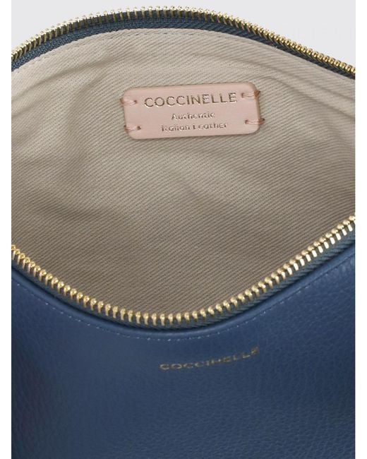 Coccinelle Blue C-Easy Hammered Leather Pouch