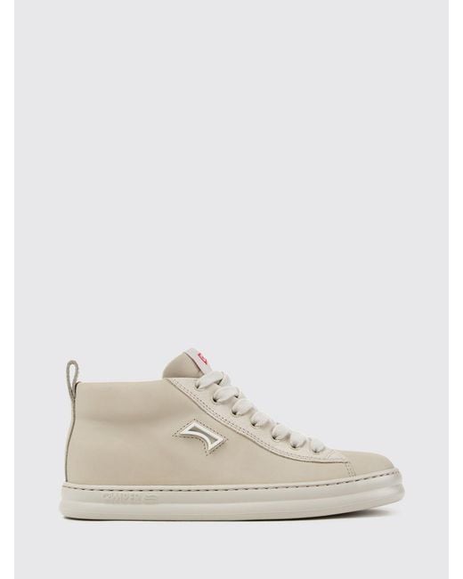 Camper White Runner Calfskin High-Top Trainers With Xl Extralight Sole