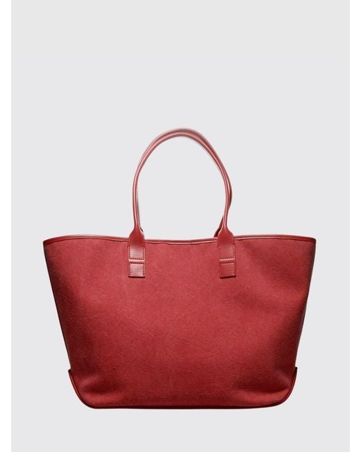 Hogan Red Address Cotton Canvas Bag