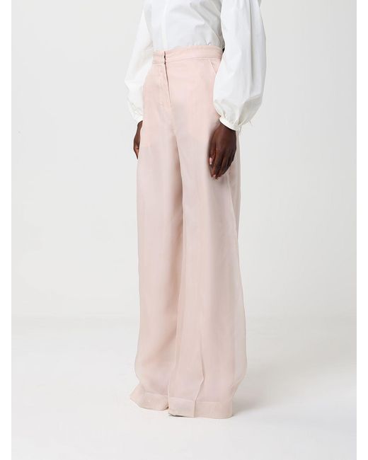 Max Mara Pink Silk Flared Trousers