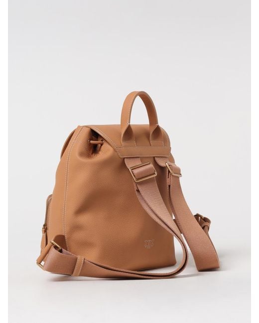 Pinko Natural Pebbled Leather Backpack