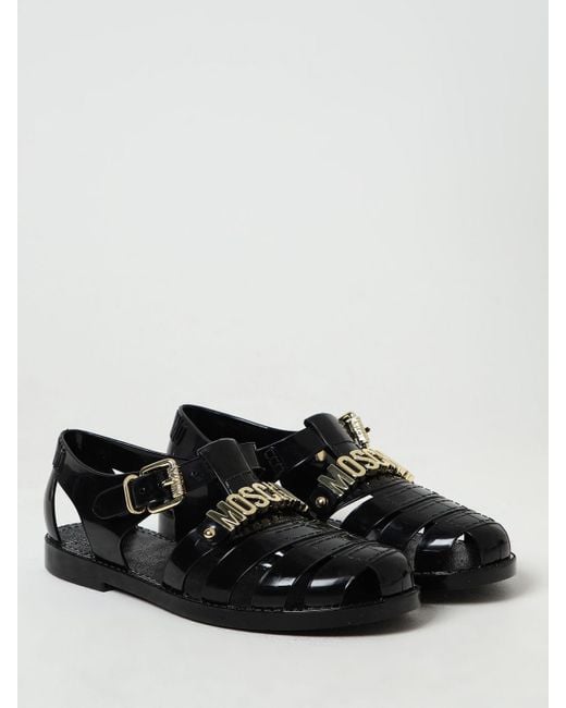 Moschino Couture Black Flat Sandals