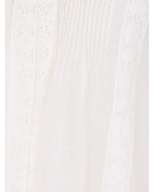Twinset White Cotton And Silk Sleeveless Top