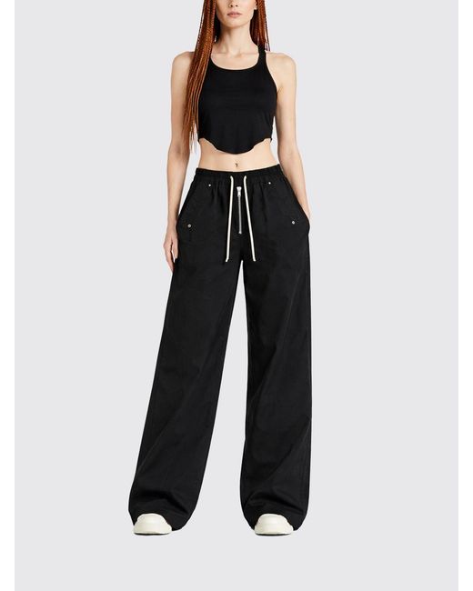 Rick Owens Black Cotton Cropped Top