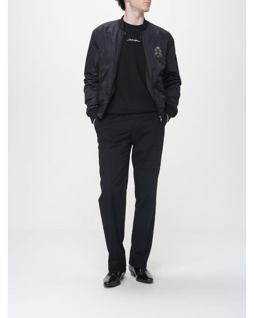 Dolce & Gabbana Black Dolce &Amp Gabbana Stretch Cotton Chino Trousers for men