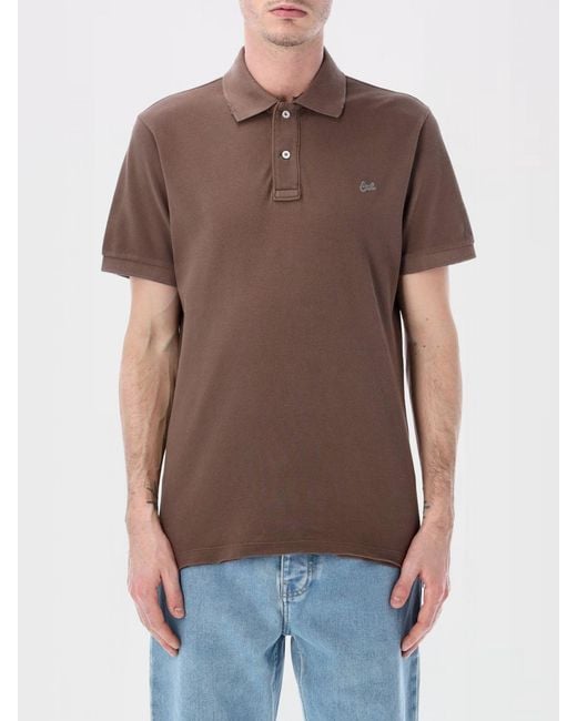 ERL Brown Classic Cotton Polo Shirt for men