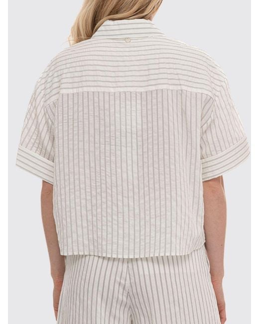 Liu Jo White Striped Modal Blend Casual Shirt