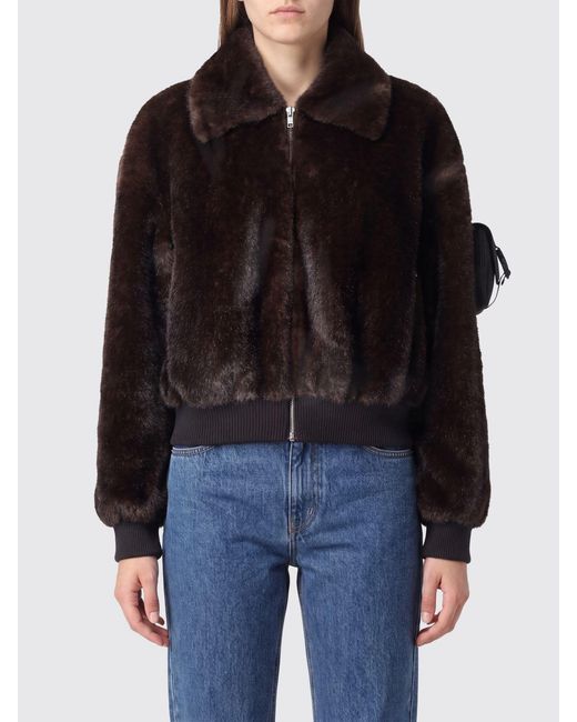 Coperni Black Recycled Faux Fur Zip-Up Jacket With Dropped Shoulders