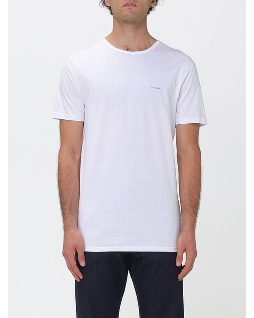 Paul Smith White Set Of 5 Organic Cotton T-Shirts With Contrast Logo for men