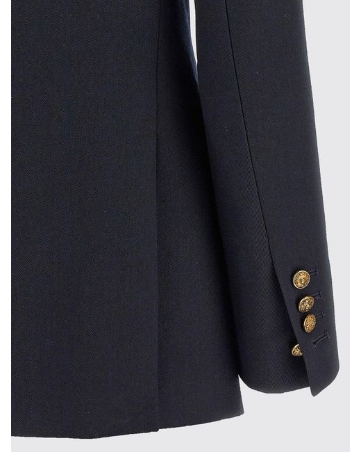 Golden Goose Deluxe Brand Blue Double-Breasted Virgin Wool Blazer