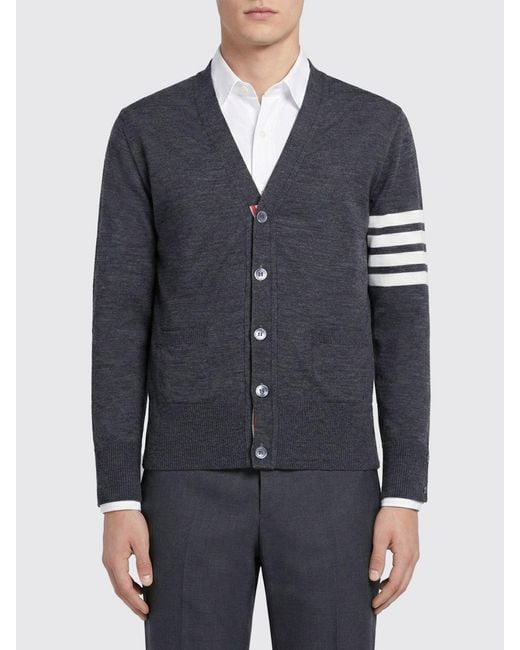 Thom Browne Blue Virgin Wool Cardigan for men