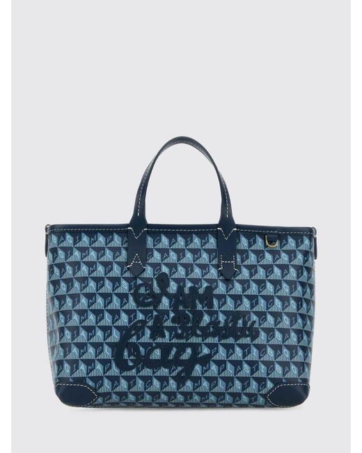 Anya Hindmarch Blue I Am A Plastic Bag Coated Cotton Bag
