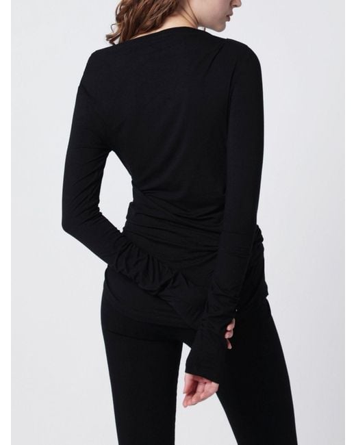 Entire studios Black Draped Long-Sleeved Top
