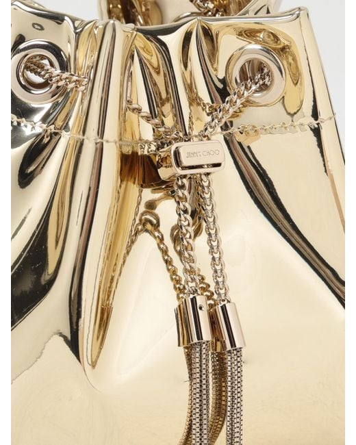 Jimmy Choo Natural Bon Bon Bag In Laminated Leather