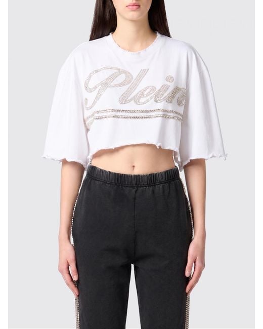 Philipp Plein White Cotton Crew-Neck T-Shirt With Logo