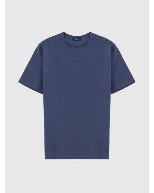 Herno Blue Basic Cotton T-Shirt for men